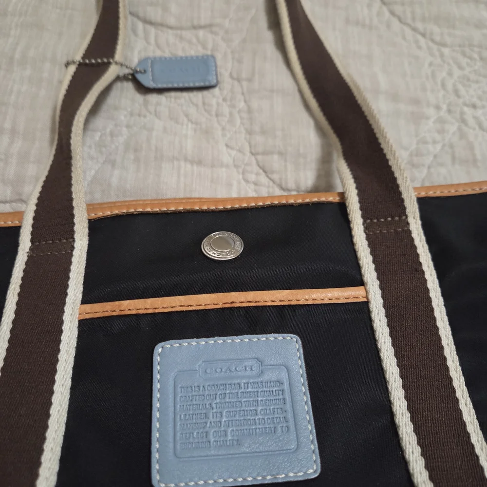 Coach Hampton Black and Brown Tote Bag - Picture 3 of 8